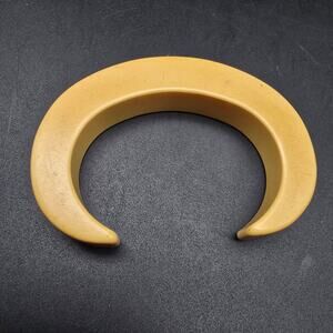 Yellow Bakelite Cuff Bracelet Vintage Plastic Small Wrist